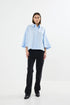 Rabens Saloner louisanna poplin cropped shirt light blue